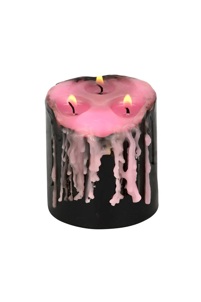 3" Pink Vampire Tears Pillar Candle - Image 4