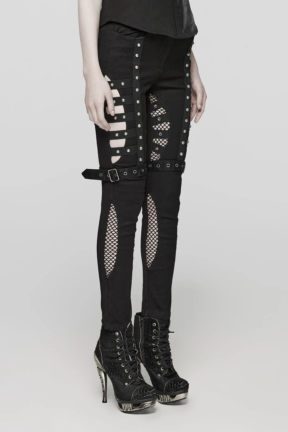Abyss Fishnet Cutout Skinny Jeans - Image 2