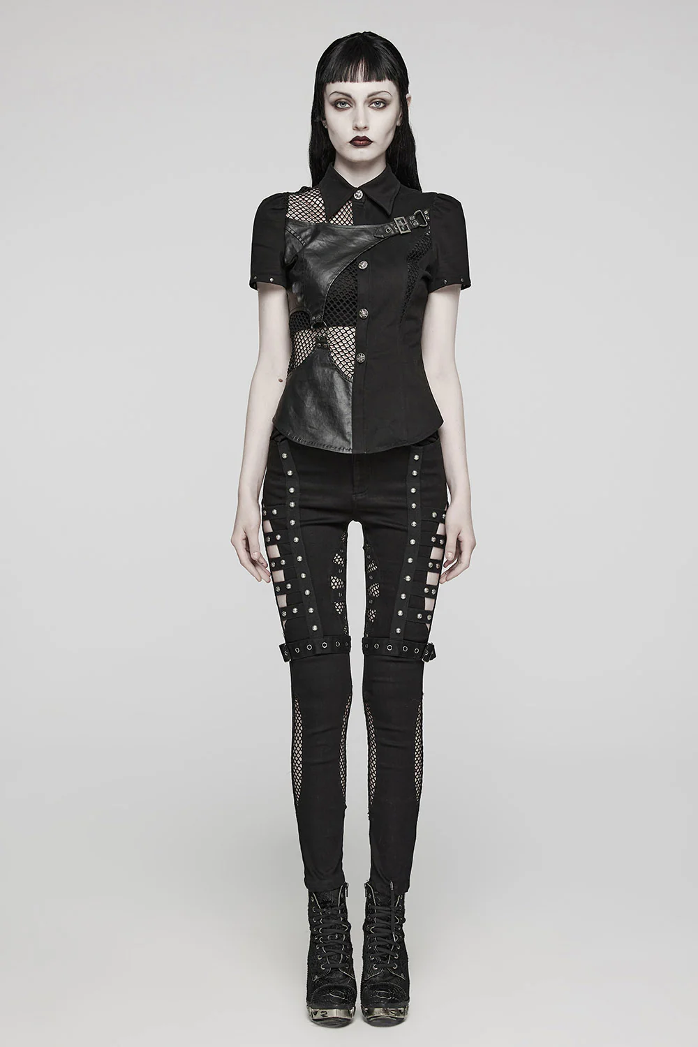 Abyss Fishnet Cutout Skinny Jeans - Image 6