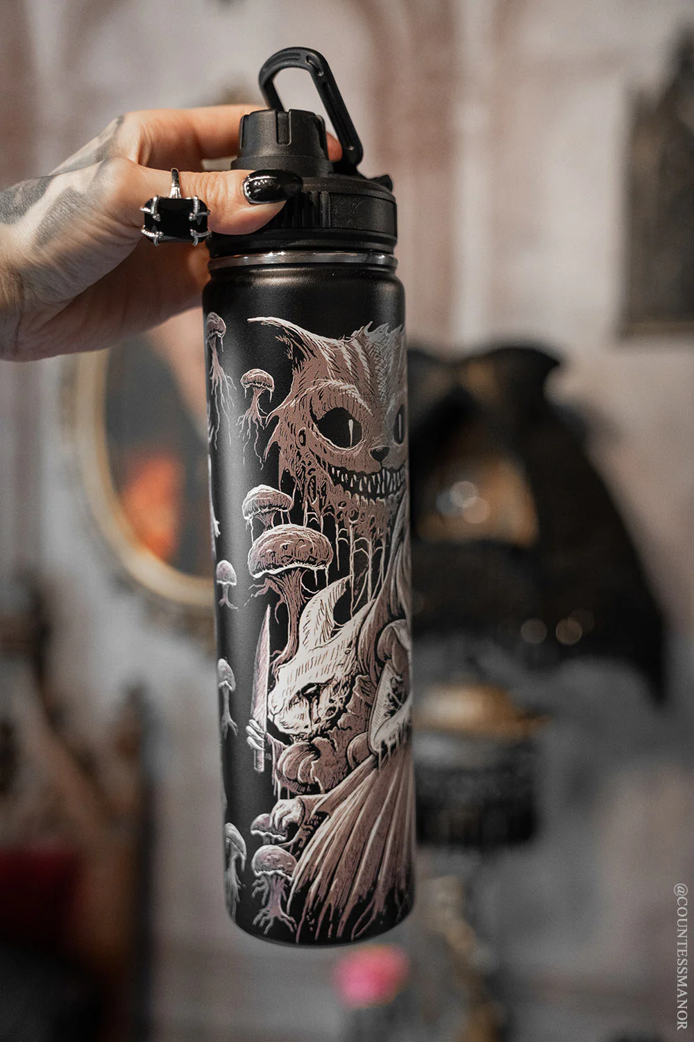 Alice in Murderland 24 Oz Water Bottle Tumbler - Image 3