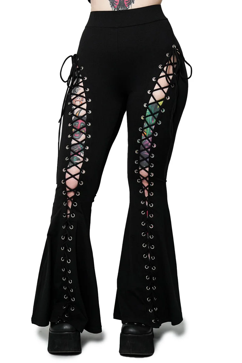 Alice Lace-Up Flare Pants - Image 4