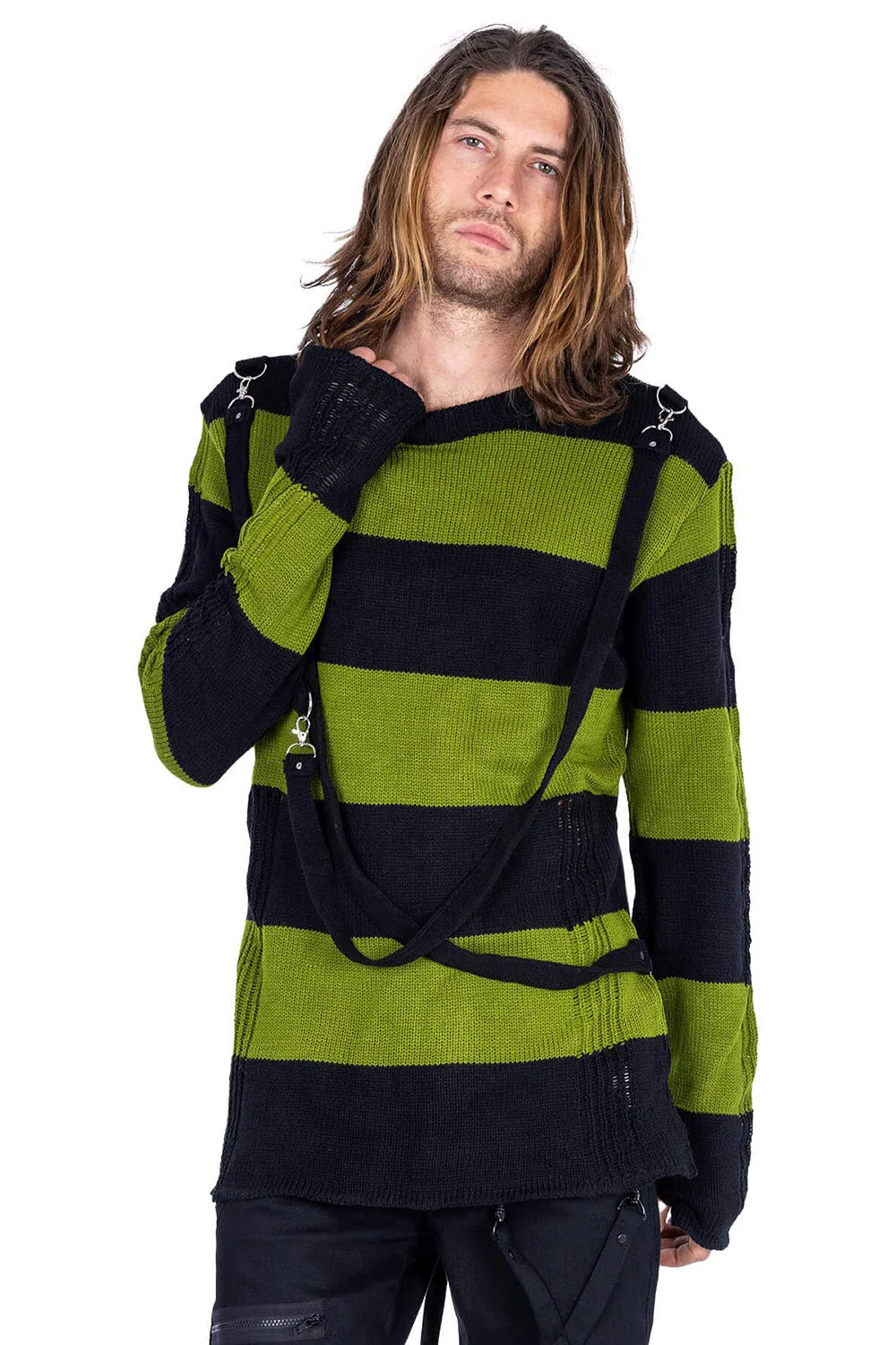 Amalric Jumper Sweater [Black/Green] - Image 2