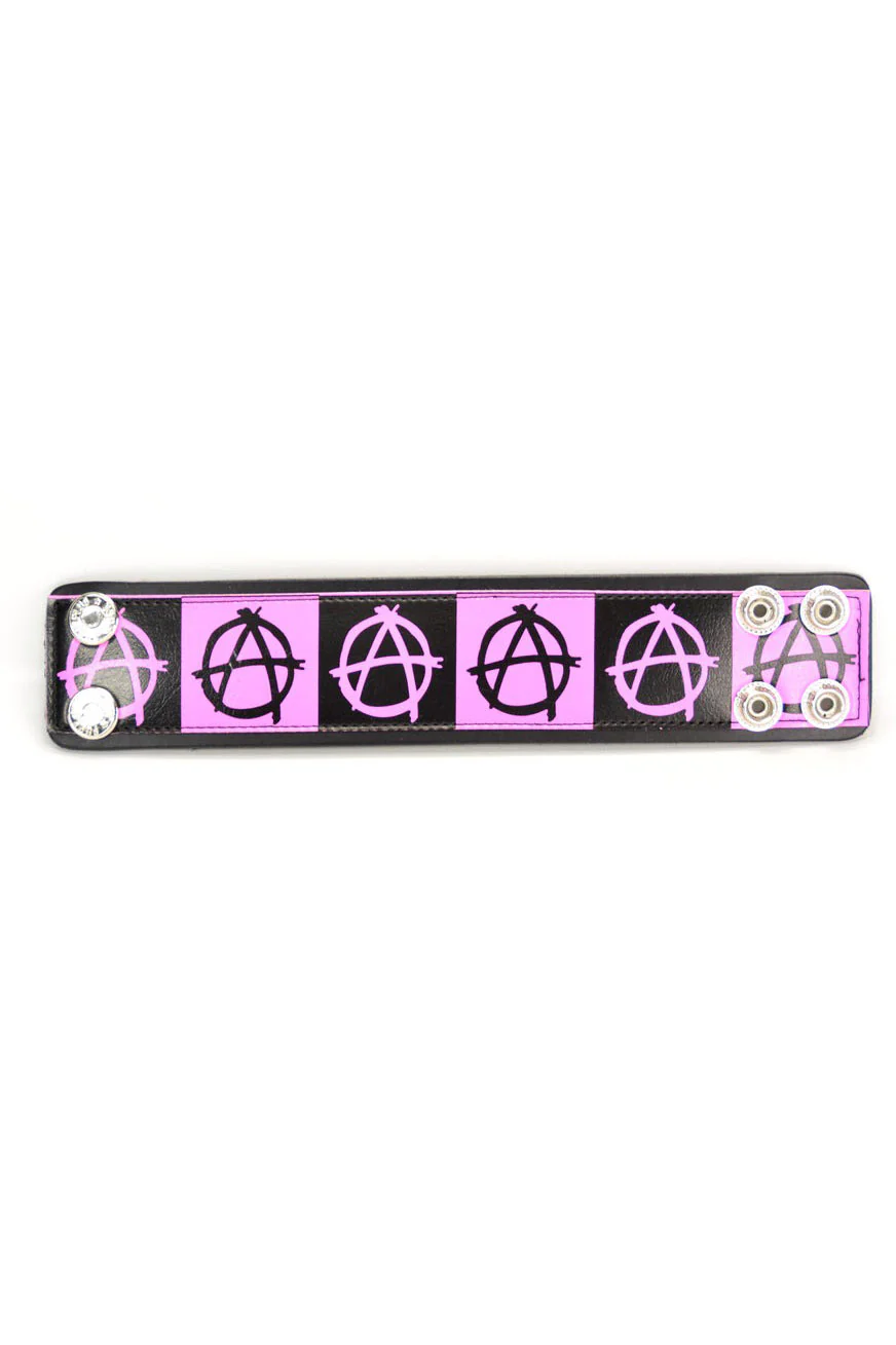 Anarchy Cuff Bracelet [Pink & Black] - Image 2