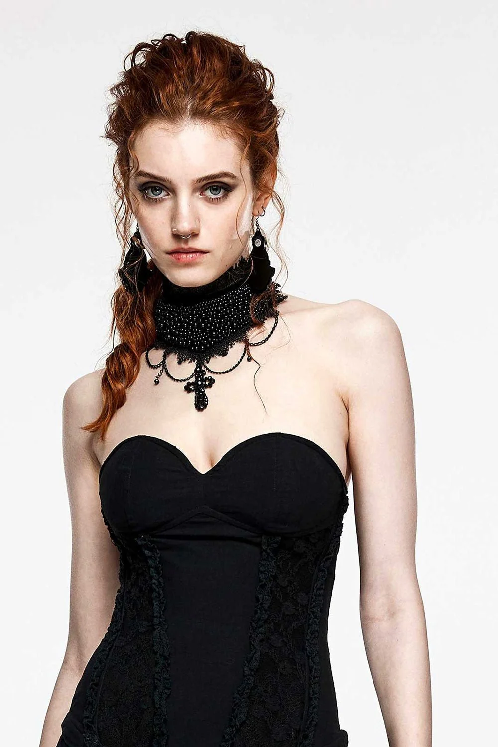 Art Deco Gothic Cross Choker - Image 3