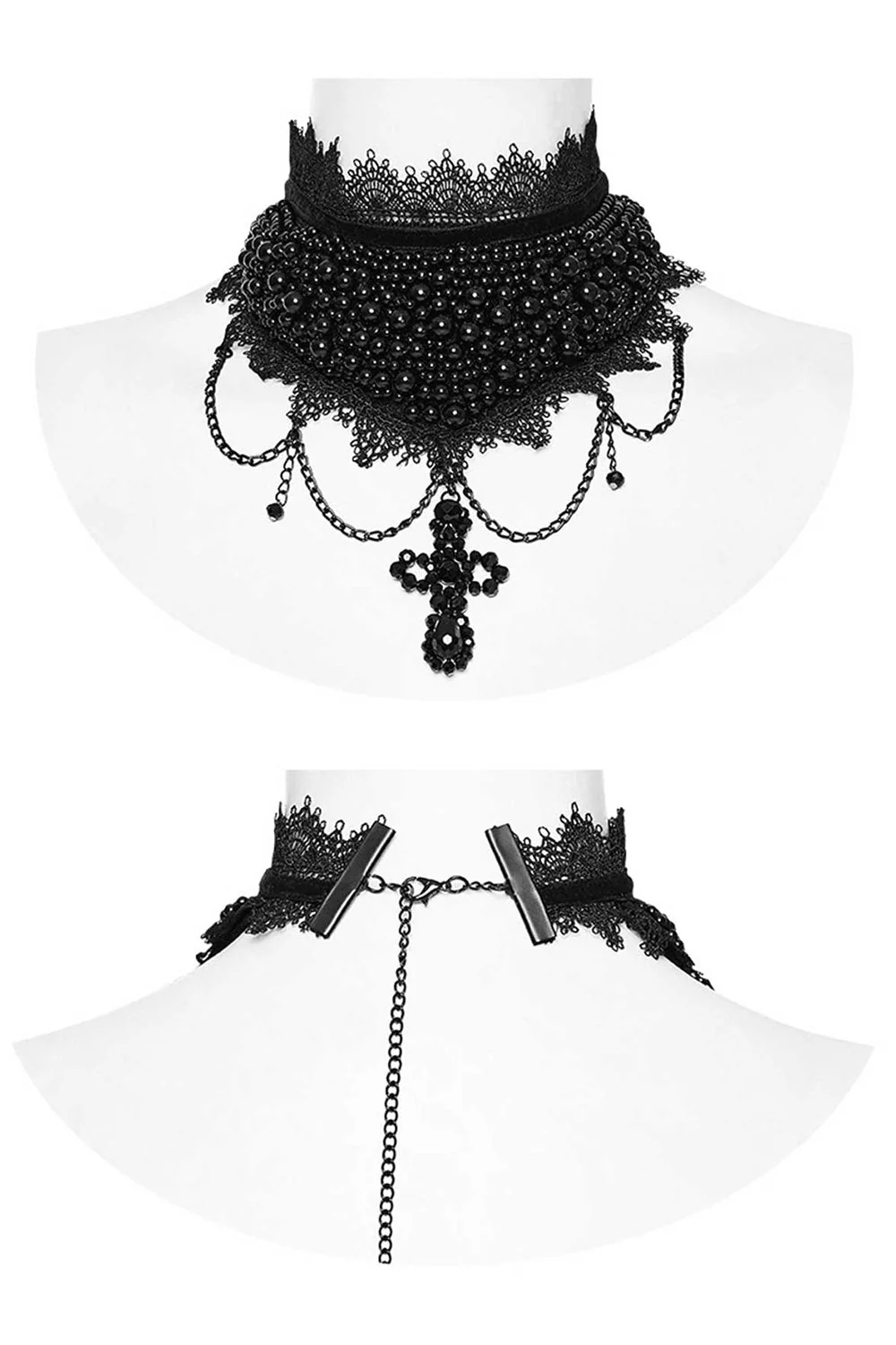 Art Deco Gothic Cross Choker - Image 4