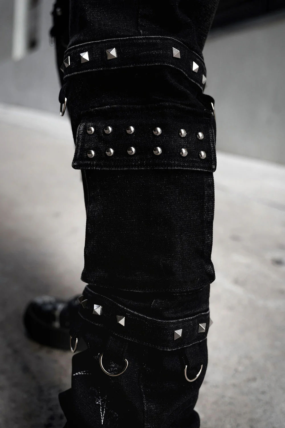Asylum Scratches Pierced Cargo Pants [Unisex] - Image 9