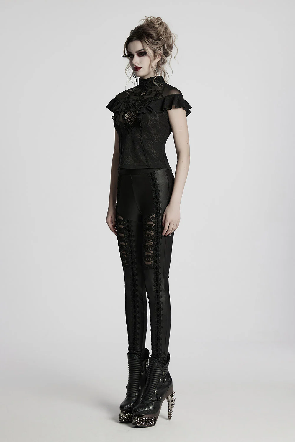 Aurora Ruffled Rose Lace Top - Image 5