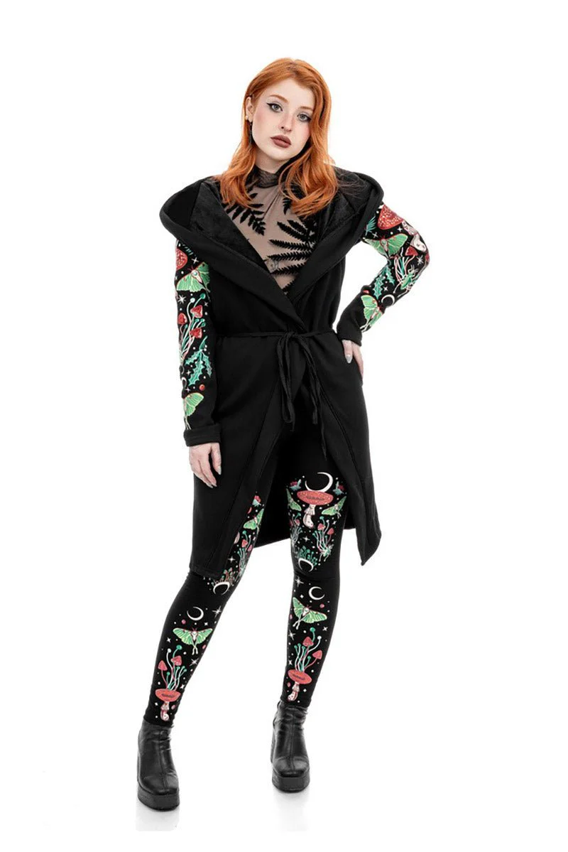 Autumnal Equinox Hoodie With Embroidery Luna Moths - Image 5