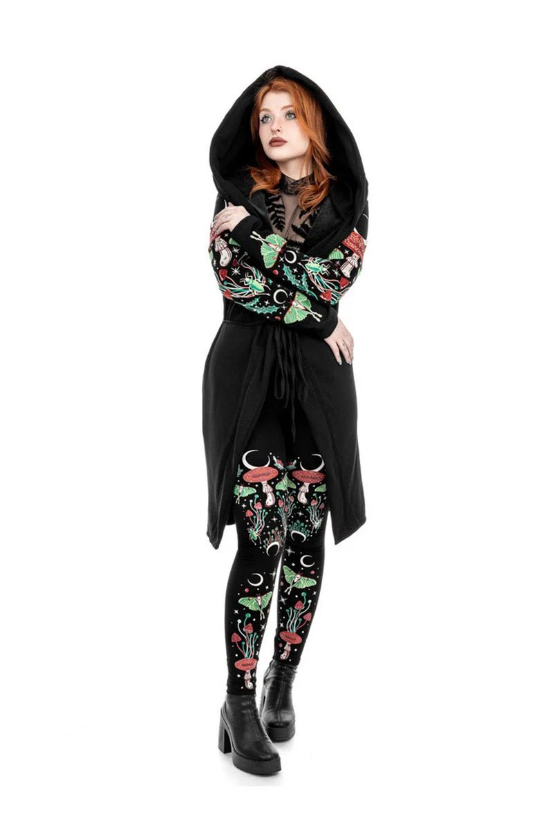 Autumnal Equinox Hoodie With Embroidery Luna Moths - Image 7