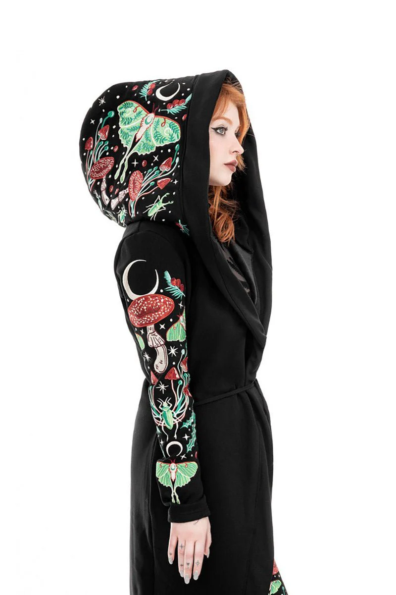 Autumnal Equinox Hoodie With Embroidery Luna Moths - Image 8