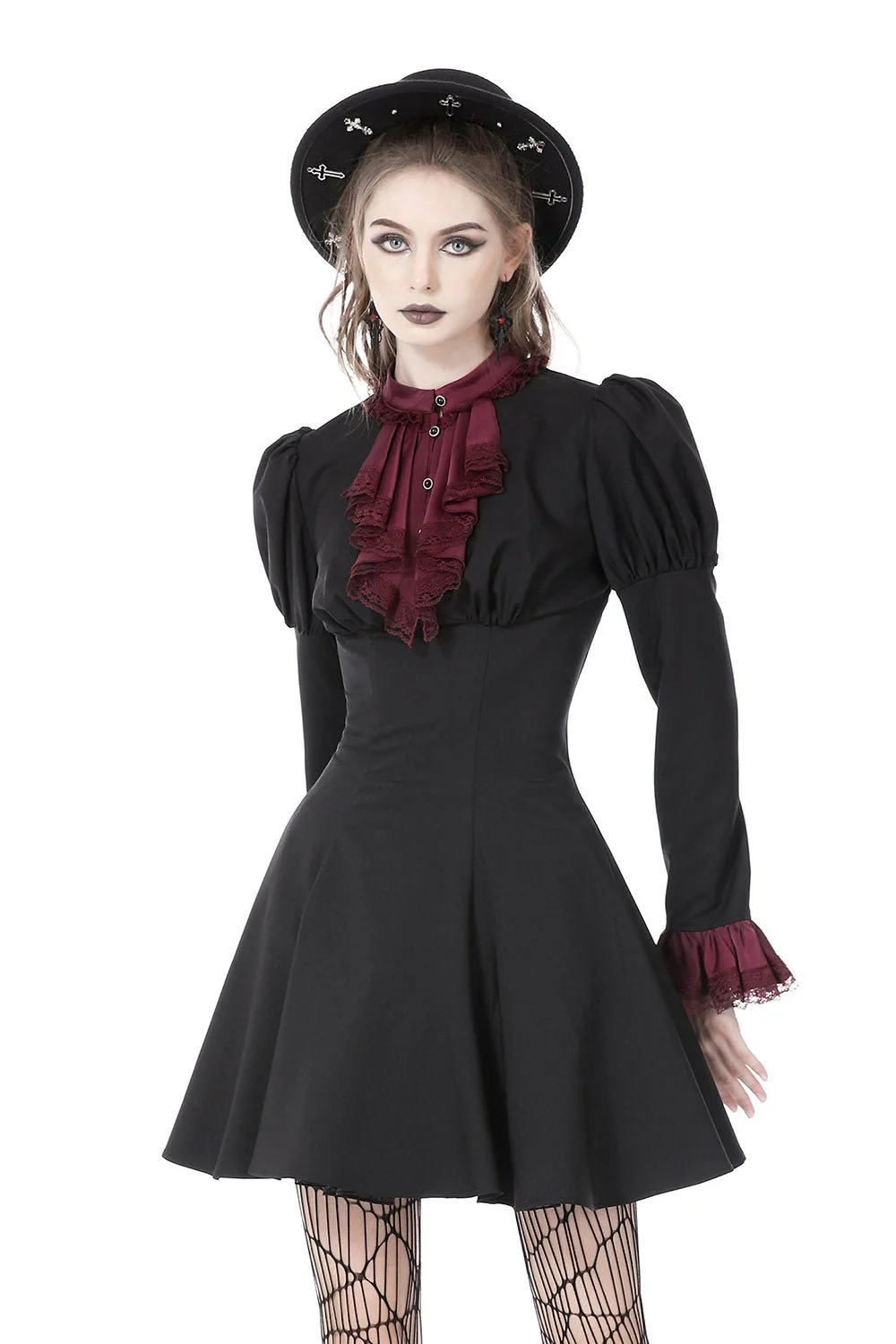 Autumnal Goth Ruffle Dress - Image 2