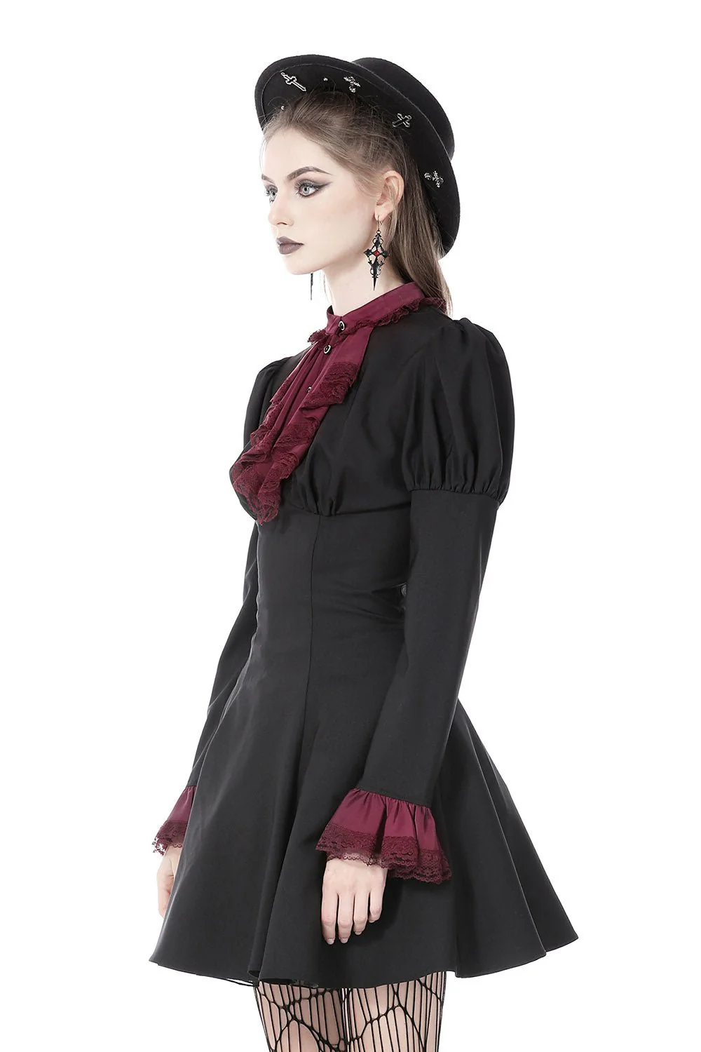 Autumnal Goth Ruffle Dress - Image 3