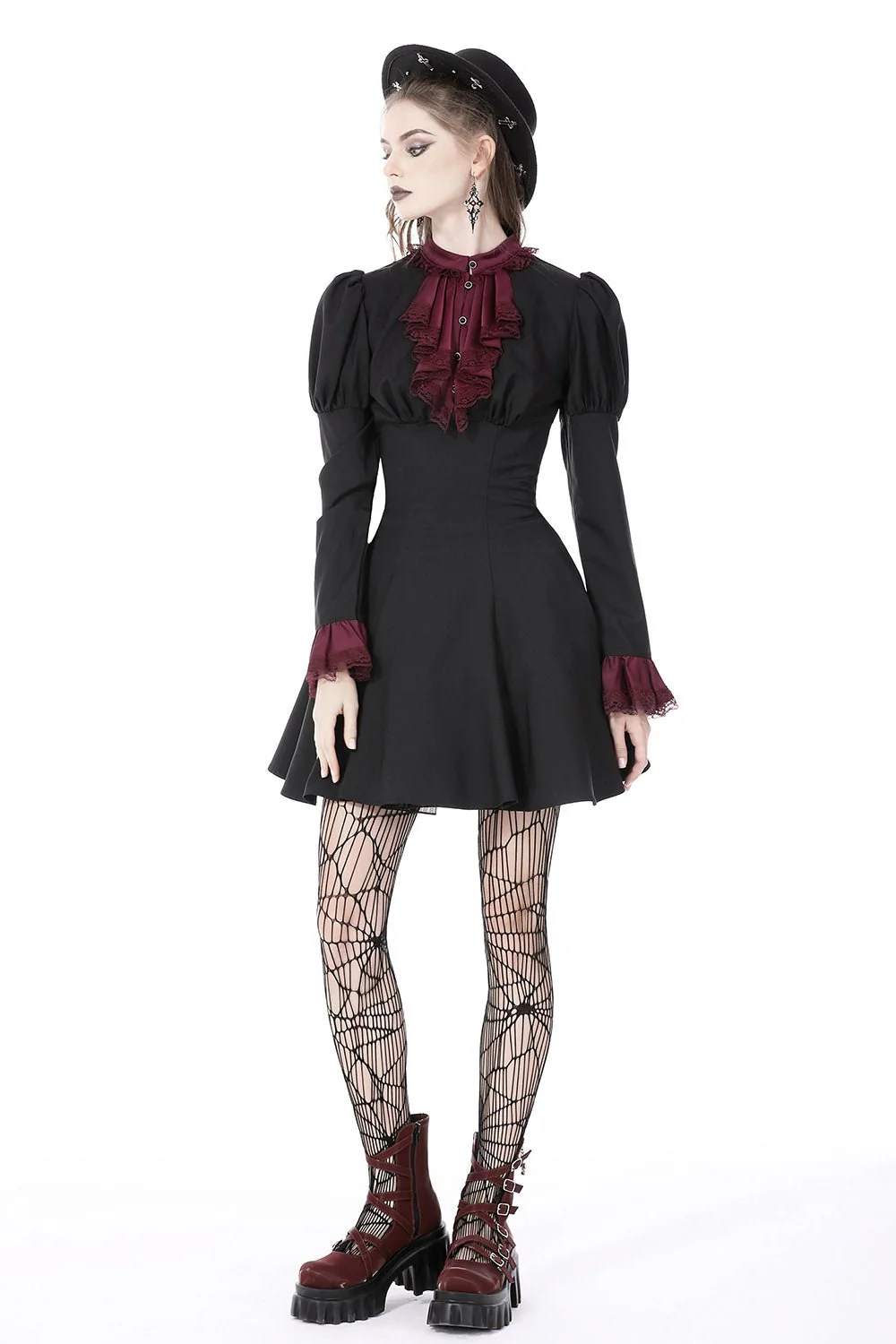 Autumnal Goth Ruffle Dress - Image 4