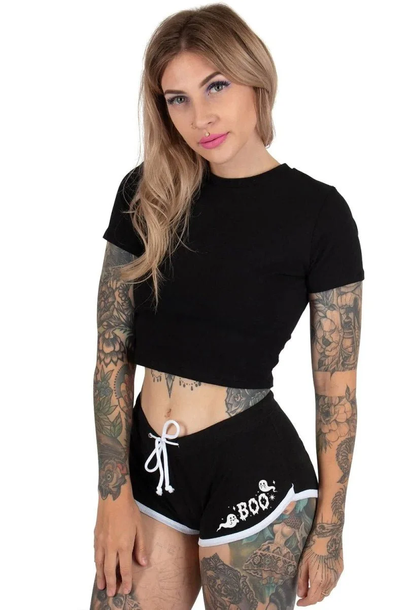 Baby Boo White Trim Short Shorts [BLACK/WHITE] - Image 3