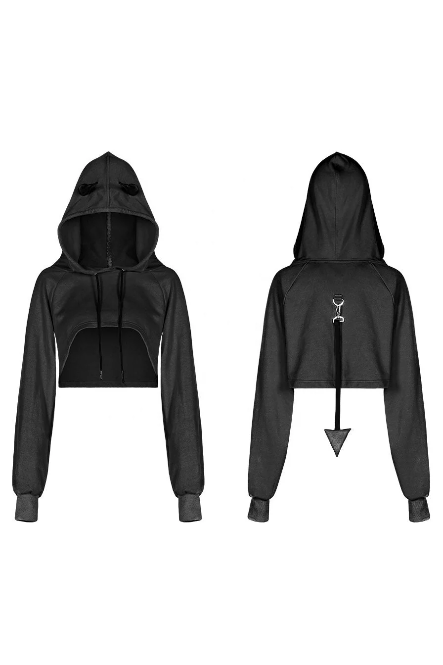 Bad Banshee Horns Cropped Hoodie - Image 4