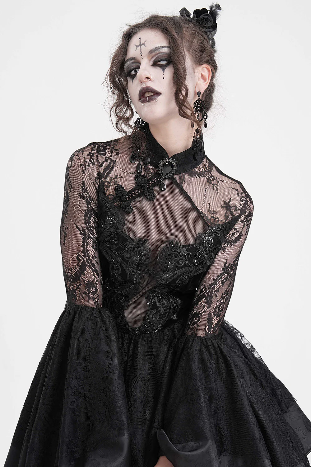 Banshee Beaded Gothic Dress - Image 2