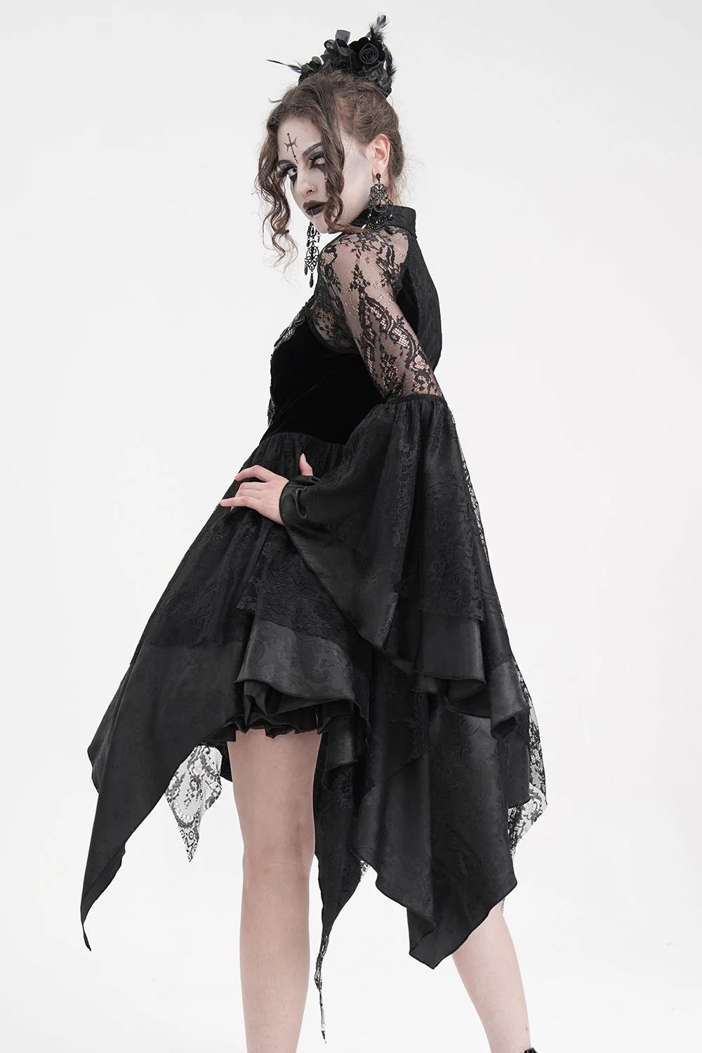 Banshee Beaded Gothic Dress - Image 6
