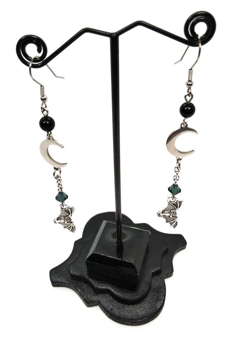 Bat and Moon Earrings - Image 2