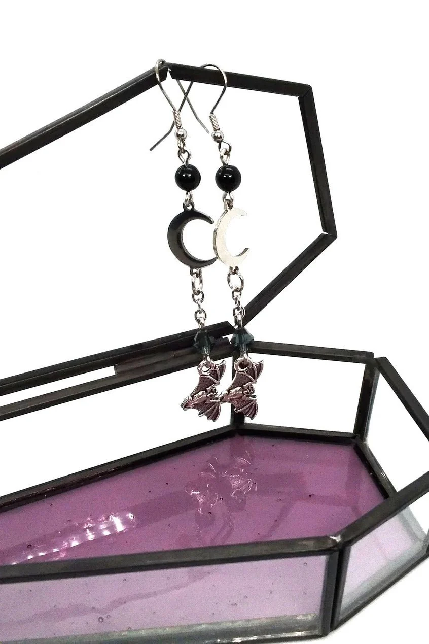 Bat and Moon Earrings - Image 4