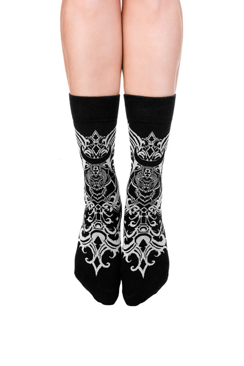Bat Baroque Jacquard Socks