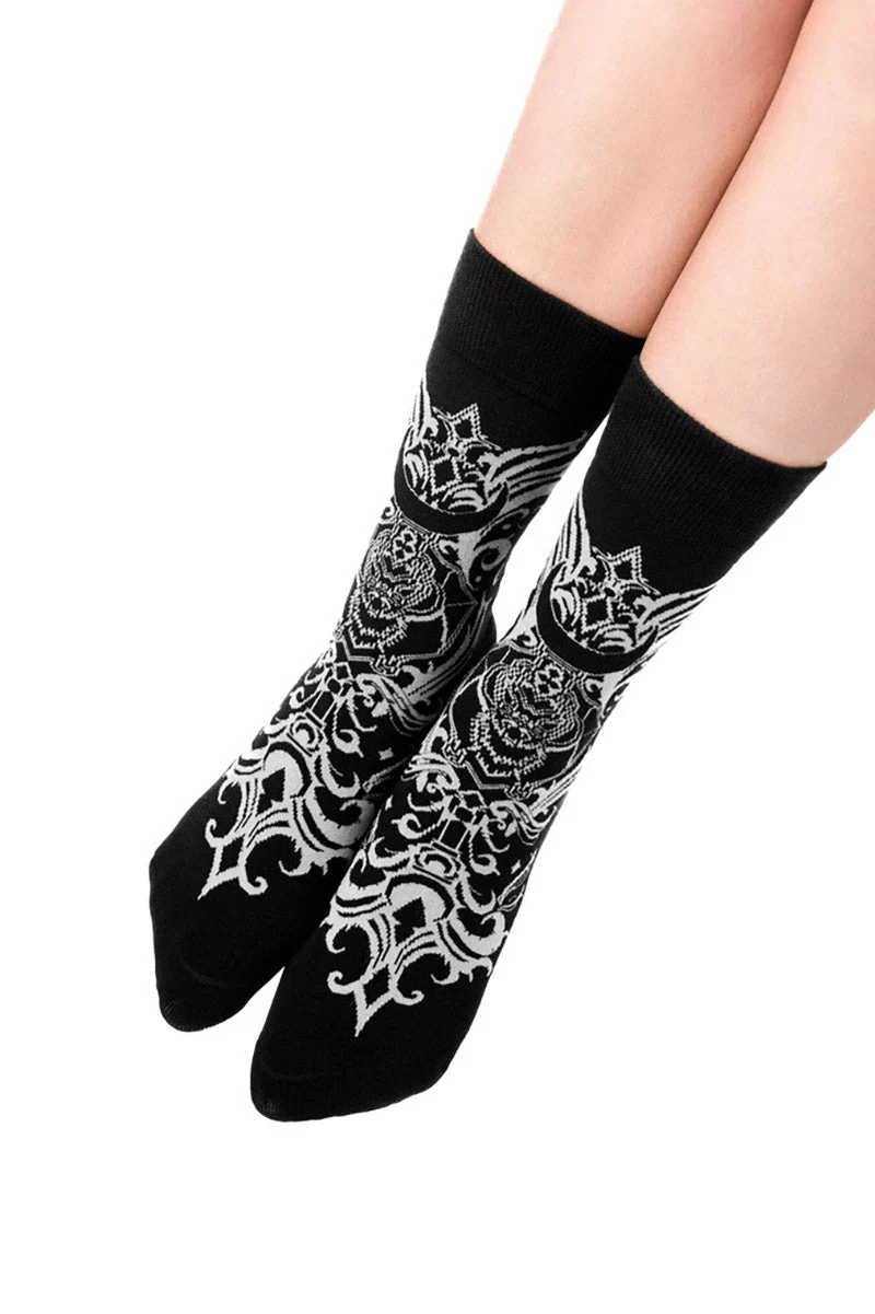 Bat Baroque Jacquard Socks - Image 3