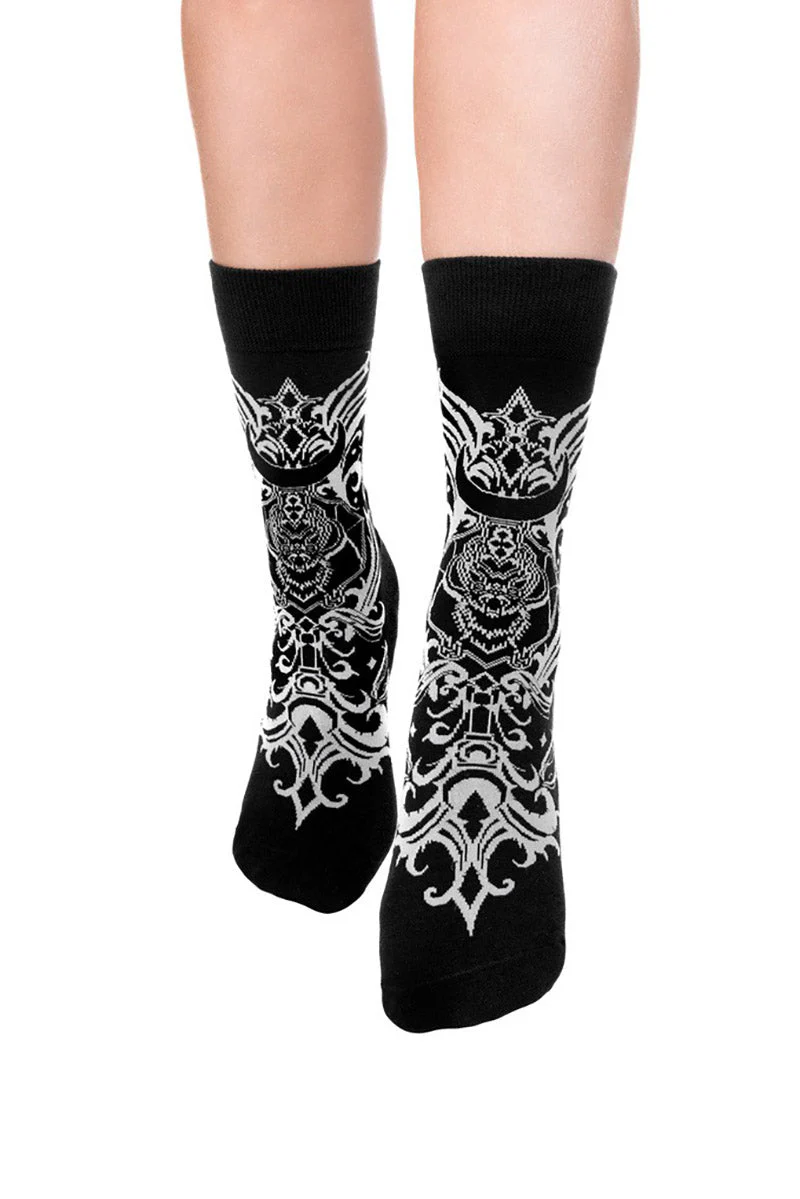Bat Baroque Jacquard Socks - Image 4