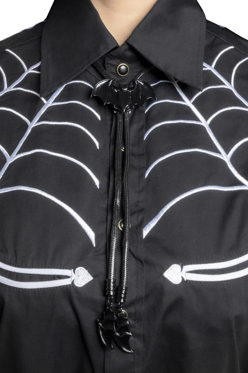 Bat Black Bolo Western Tie - Image 2