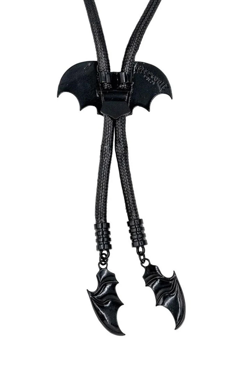 Bat Black Bolo Western Tie - Image 4