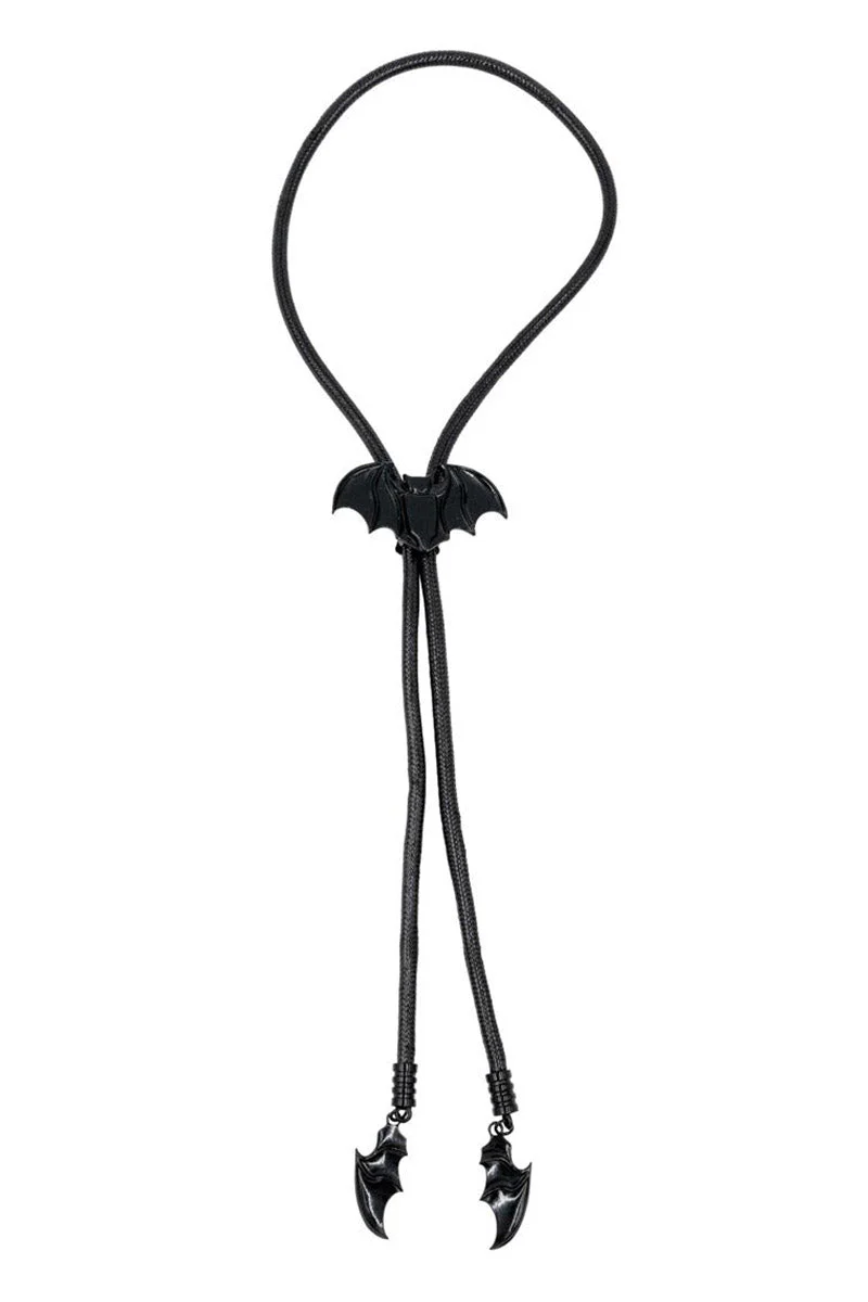 Bat Black Bolo Western Tie - Image 5