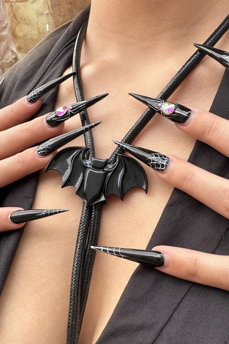 Bat Black Bolo Western Tie - Image 7