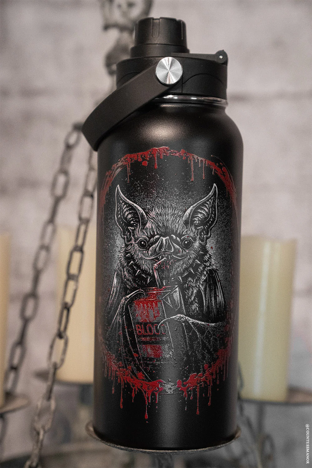 Bat Blood Snack Time 32 Oz Water Bottle - Image 4