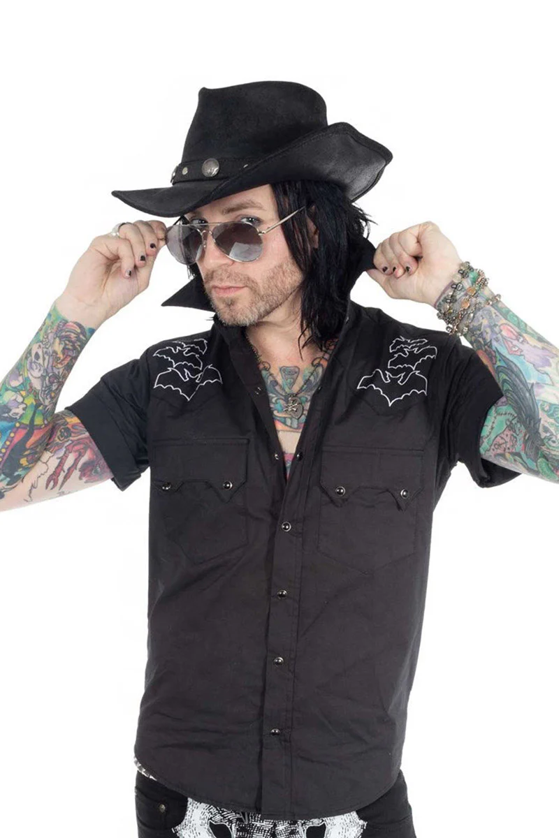Bat Bone White Western Shirt - Image 3