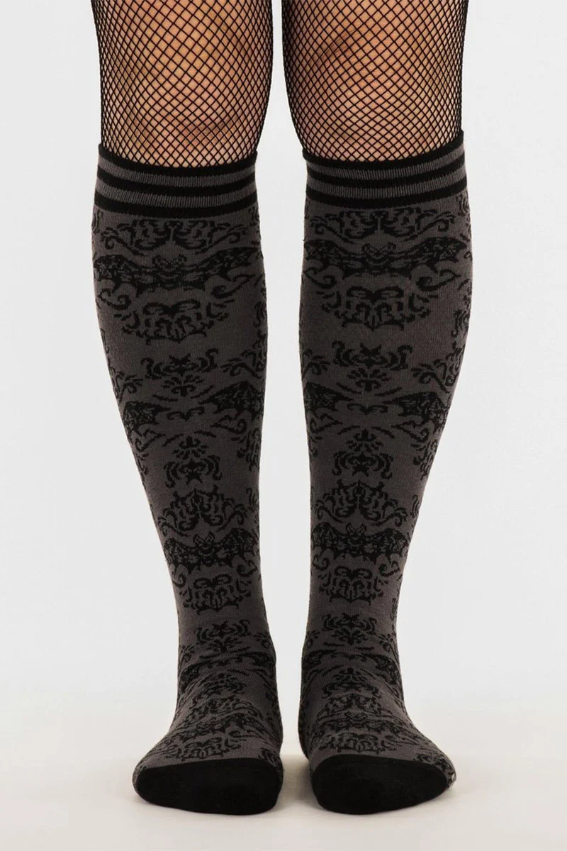 Bat Damask Knee High Socks - Image 4
