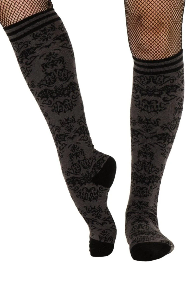 Bat Damask Knee High Socks - Image 6