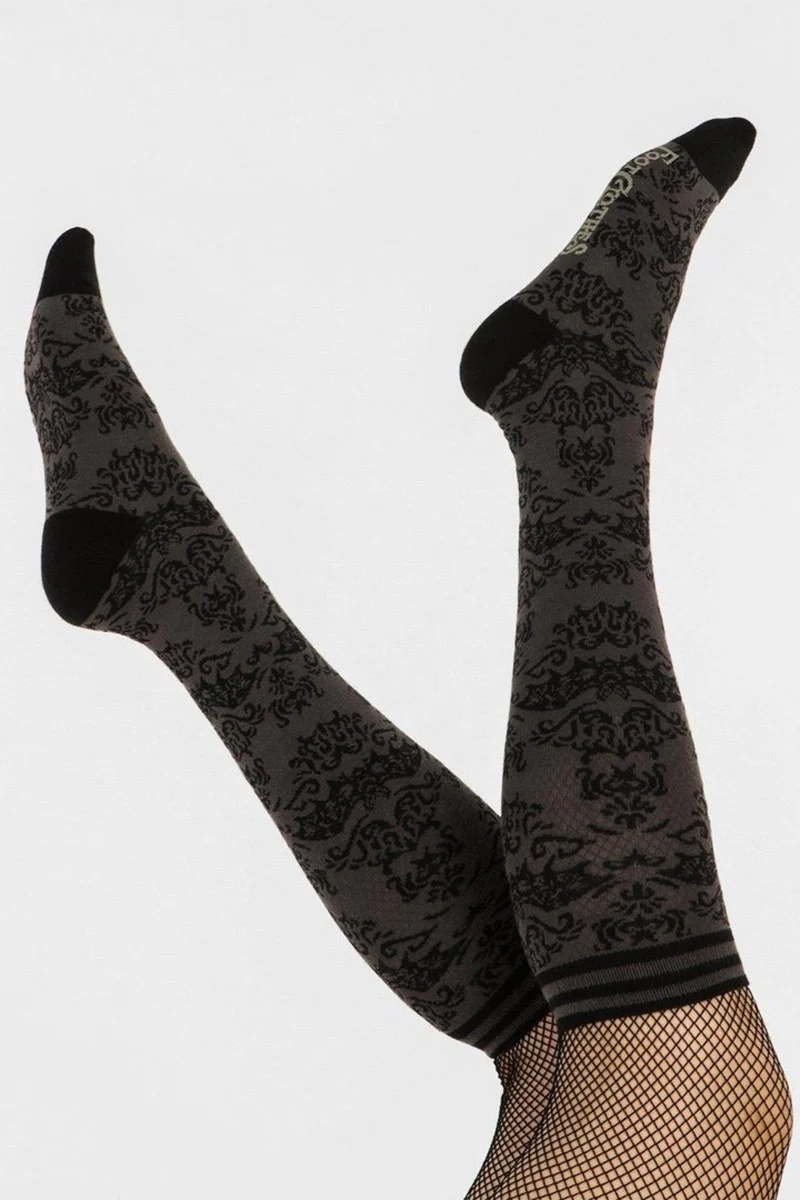 Bat Damask Knee High Socks - Image 8