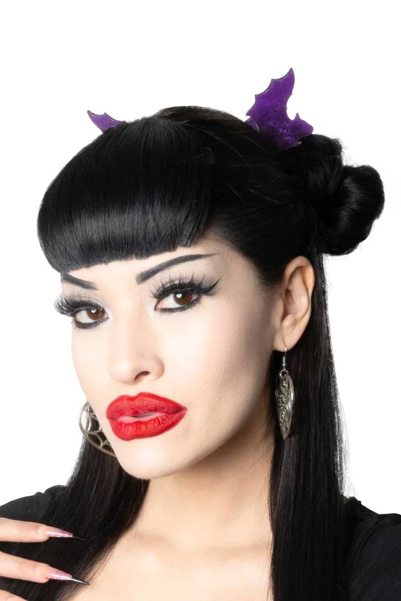 Bat Med Claw Clip Set [Purple] - Image 3