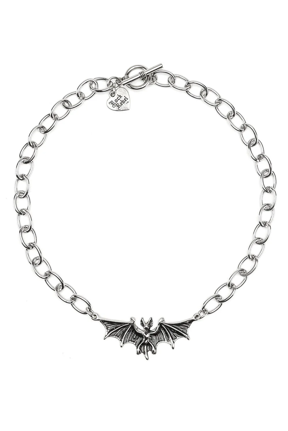 Bat Pendant Thick Chain Necklace - Image 2