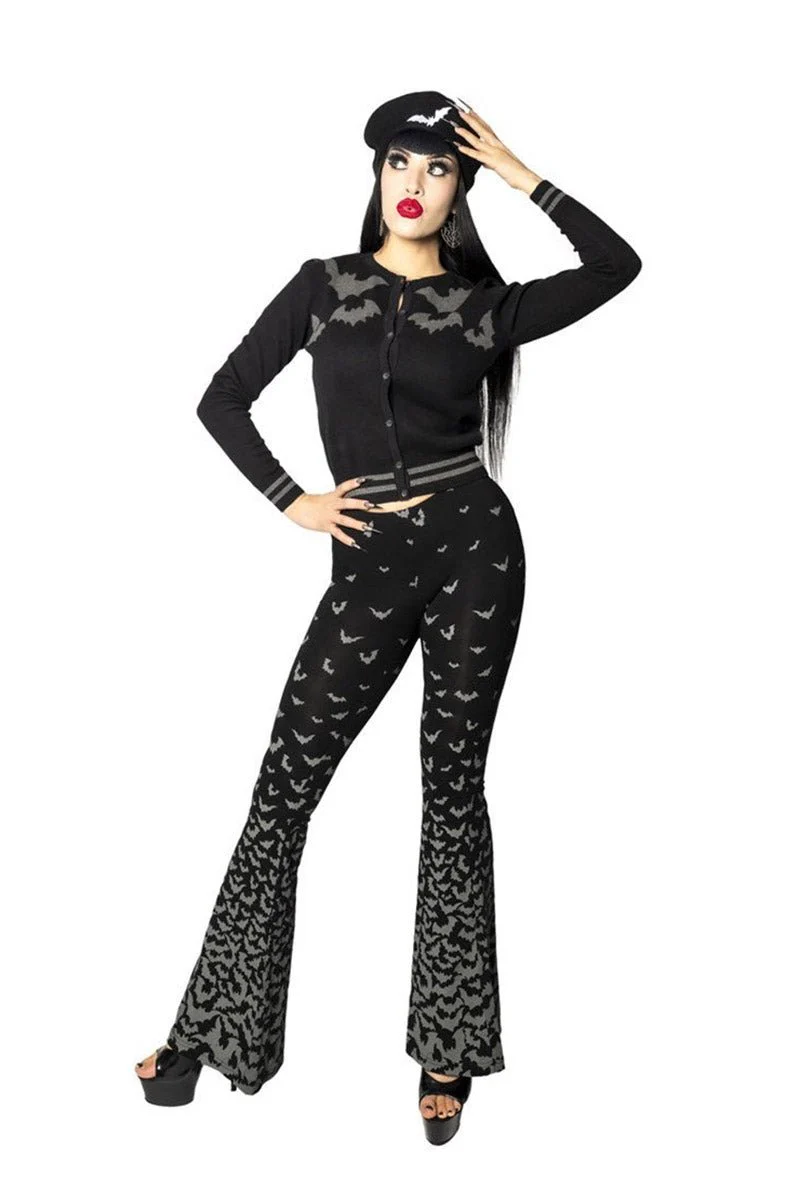 Bat Repeat Gradient Flare Leggings - Image 5