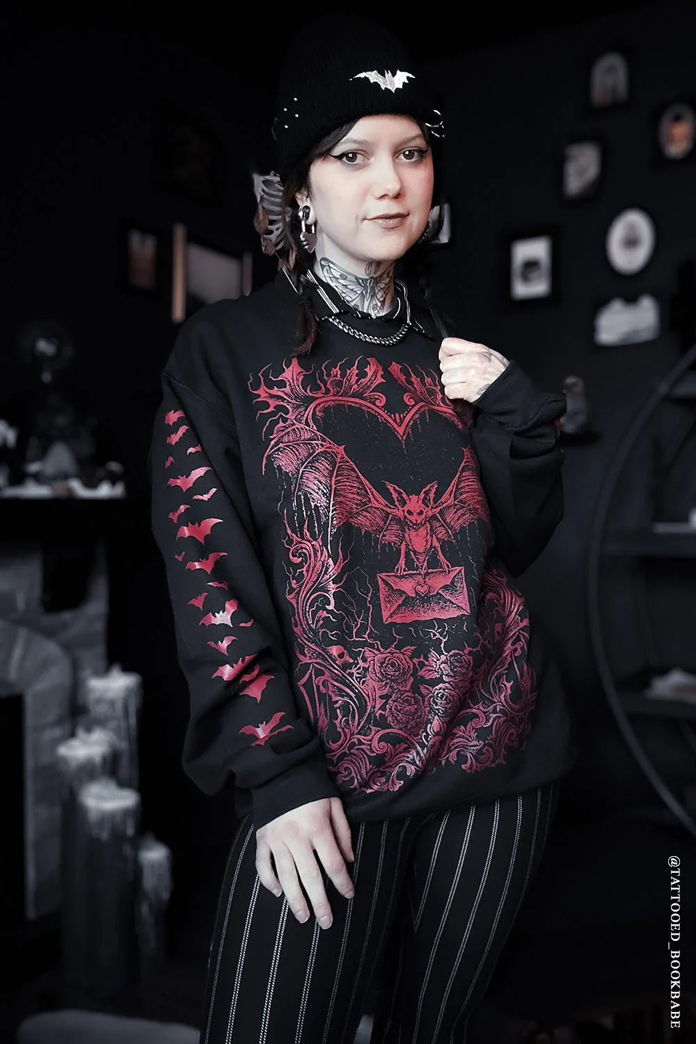Bat Romance Sweatshirt [BLOOD RED] - Image 3