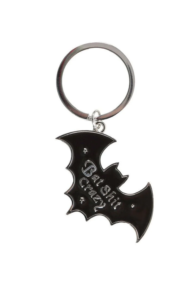 Bat-Shaped Bat Shit Crazy Keyring - Image 2