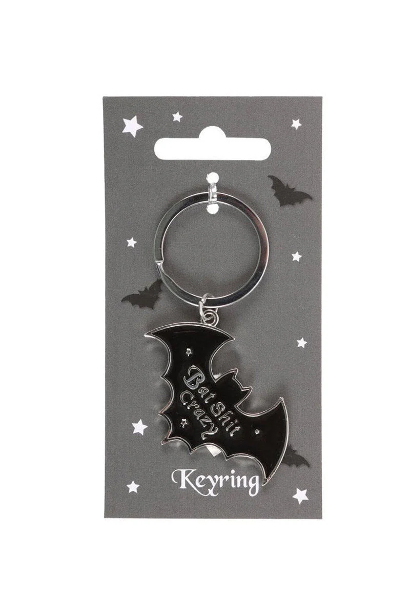 Bat-Shaped Bat Shit Crazy Keyring - Image 4