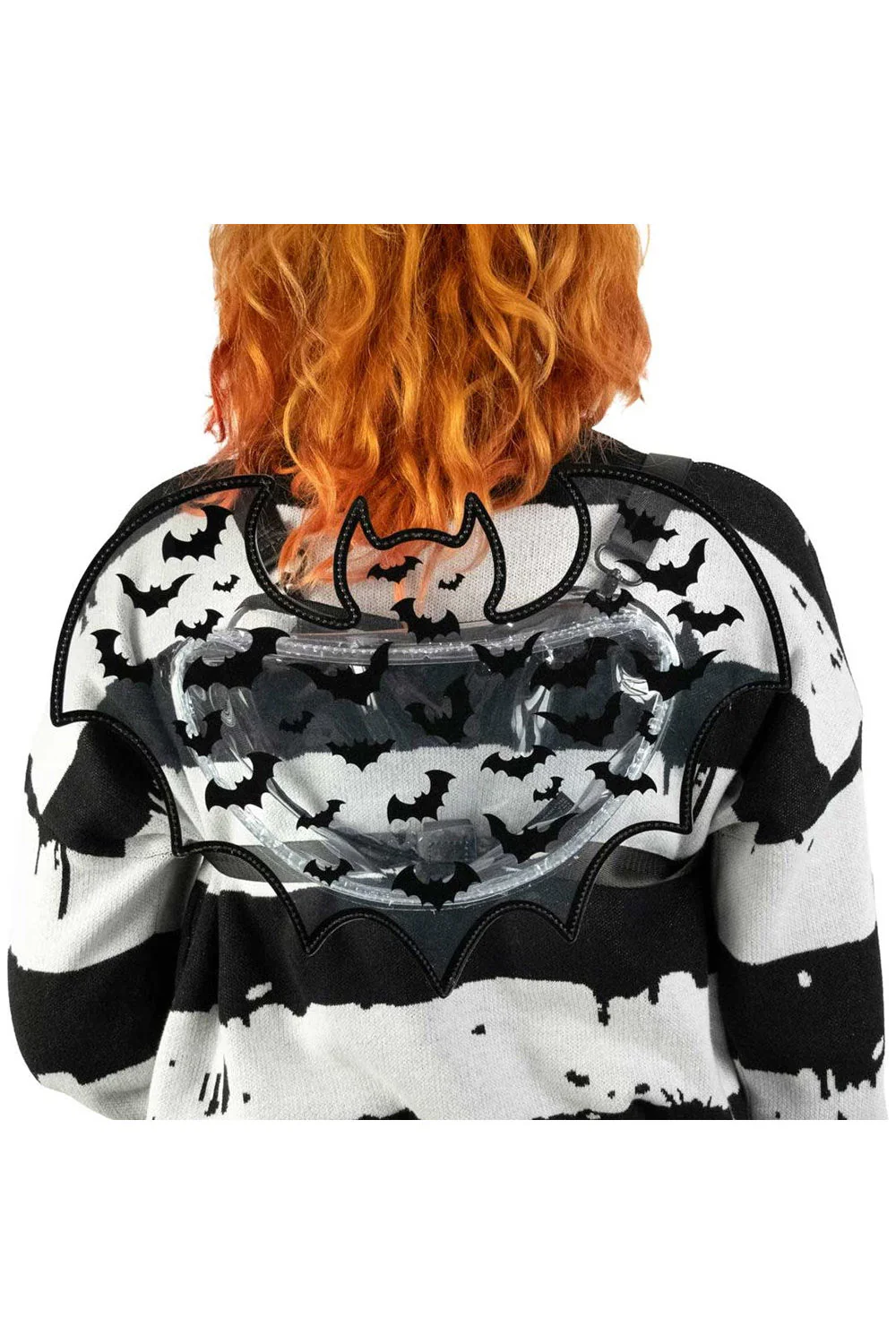Bat Shaped Clear Vinyl Backpack Purse - Image 4