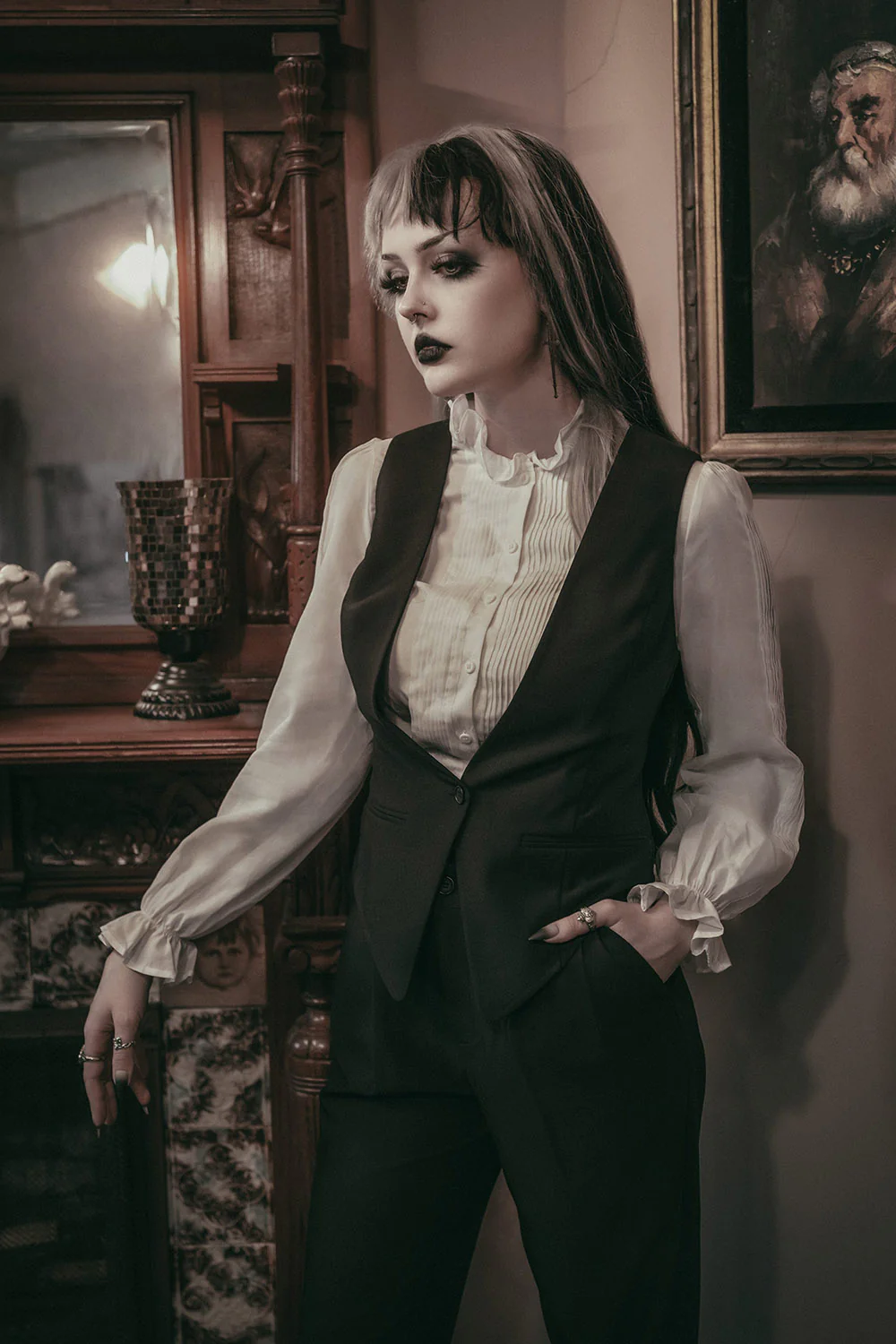 Bateman Button Down Shirt ft. Removable Bow [Unisex] - Image 8