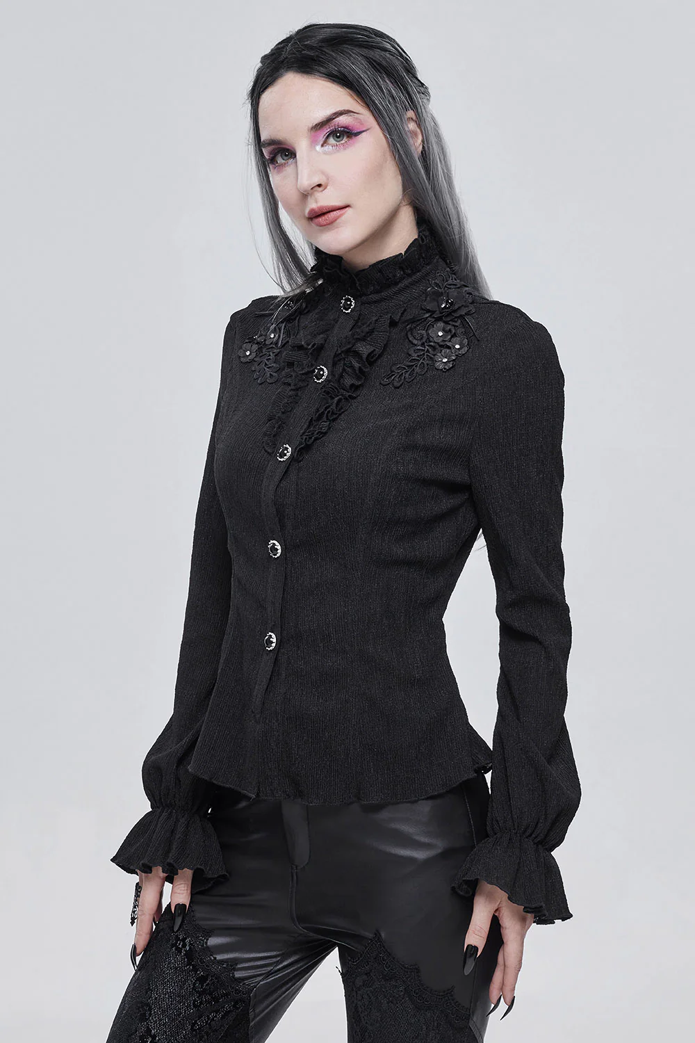 Báthory Blooms Ruffled Victorian Top - Image 5