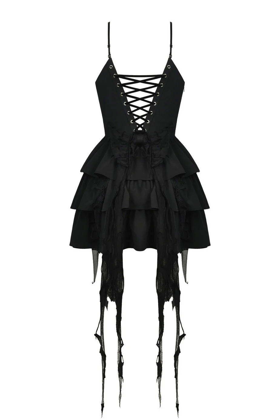 Batling Ruffled Dress with Tattered Train - Image 2
