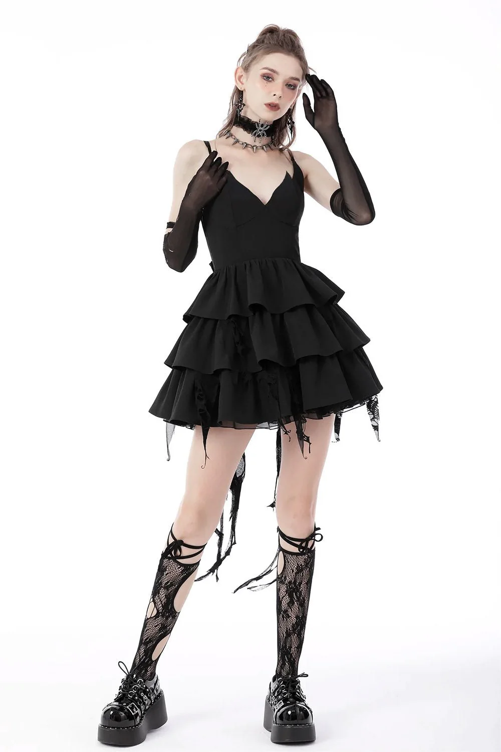 Batling Ruffled Dress with Tattered Train - Image 5