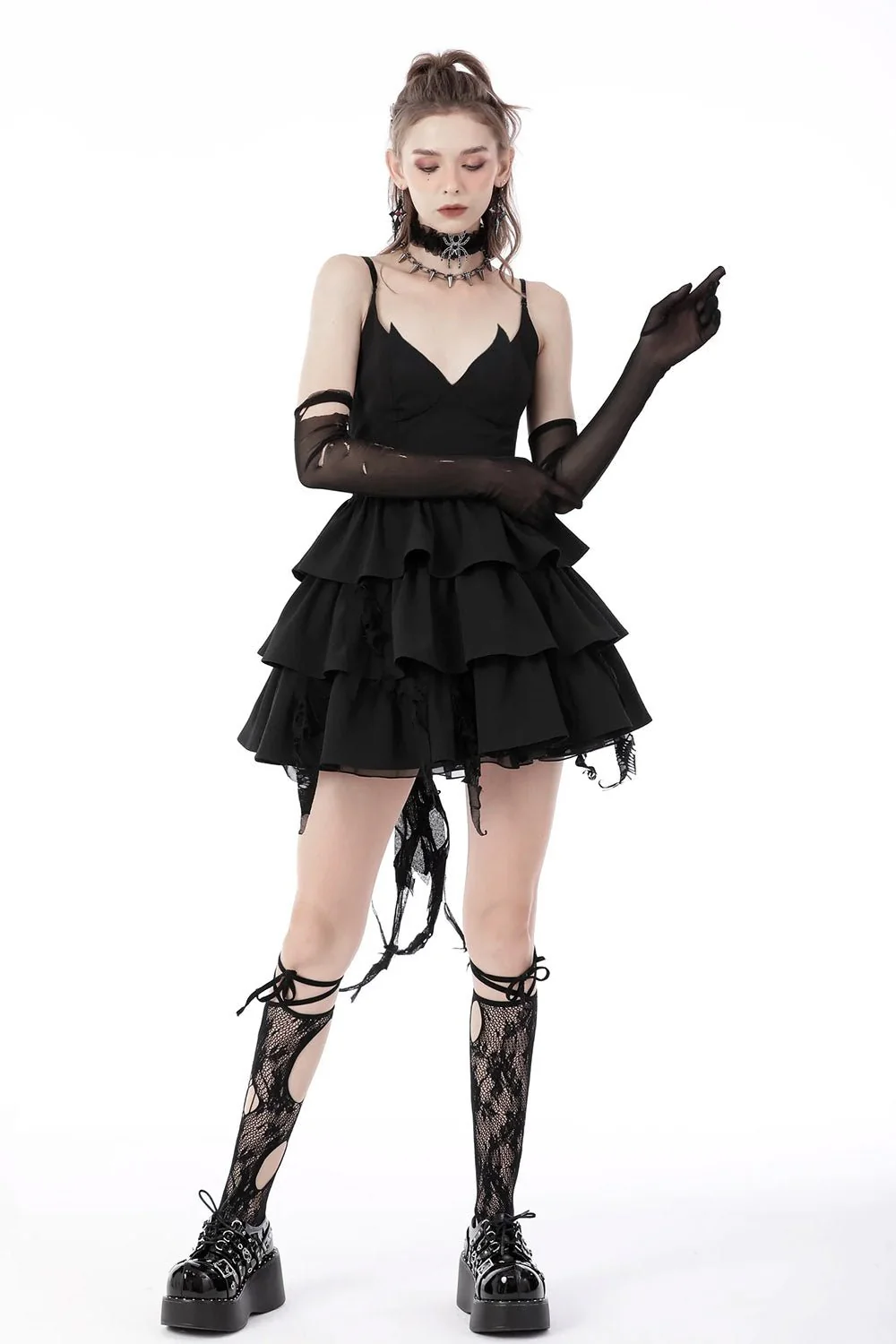 Batling Ruffled Dress with Tattered Train - Image 7