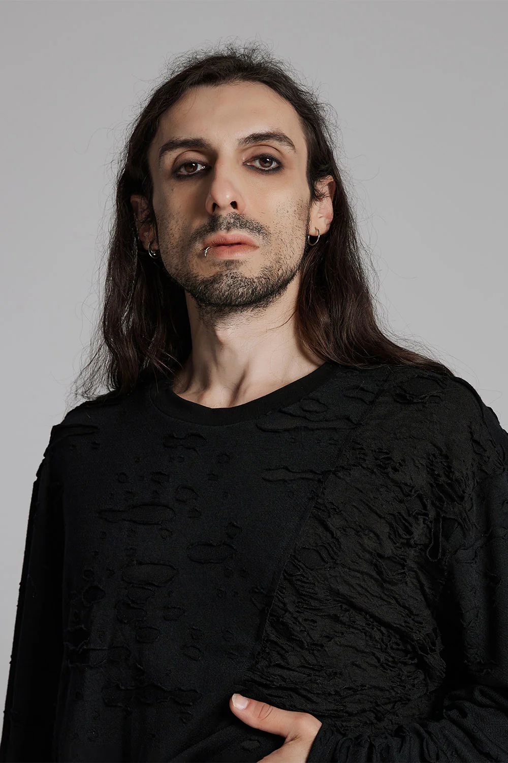 Battered Bones Long Sleeve Shredded Shirt - Image 6