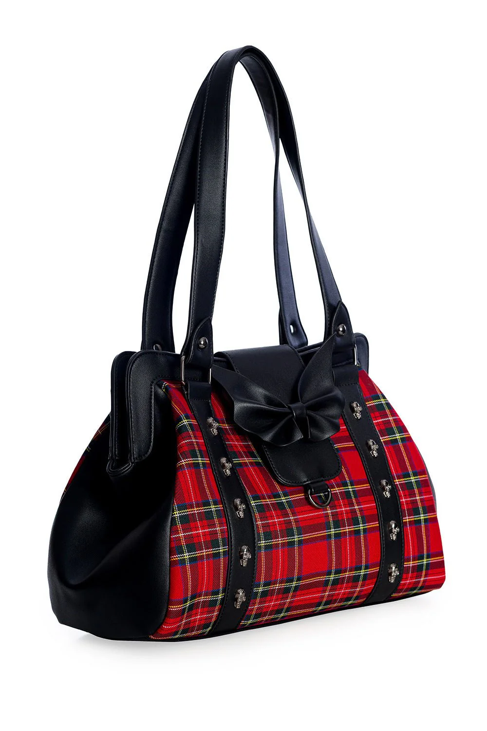 Batwing Bow Plaid Bag [RED] - Image 3