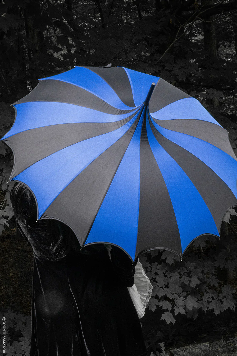 Batwing Pagoda Umbrella [BLACK/BLUE] - Image 4